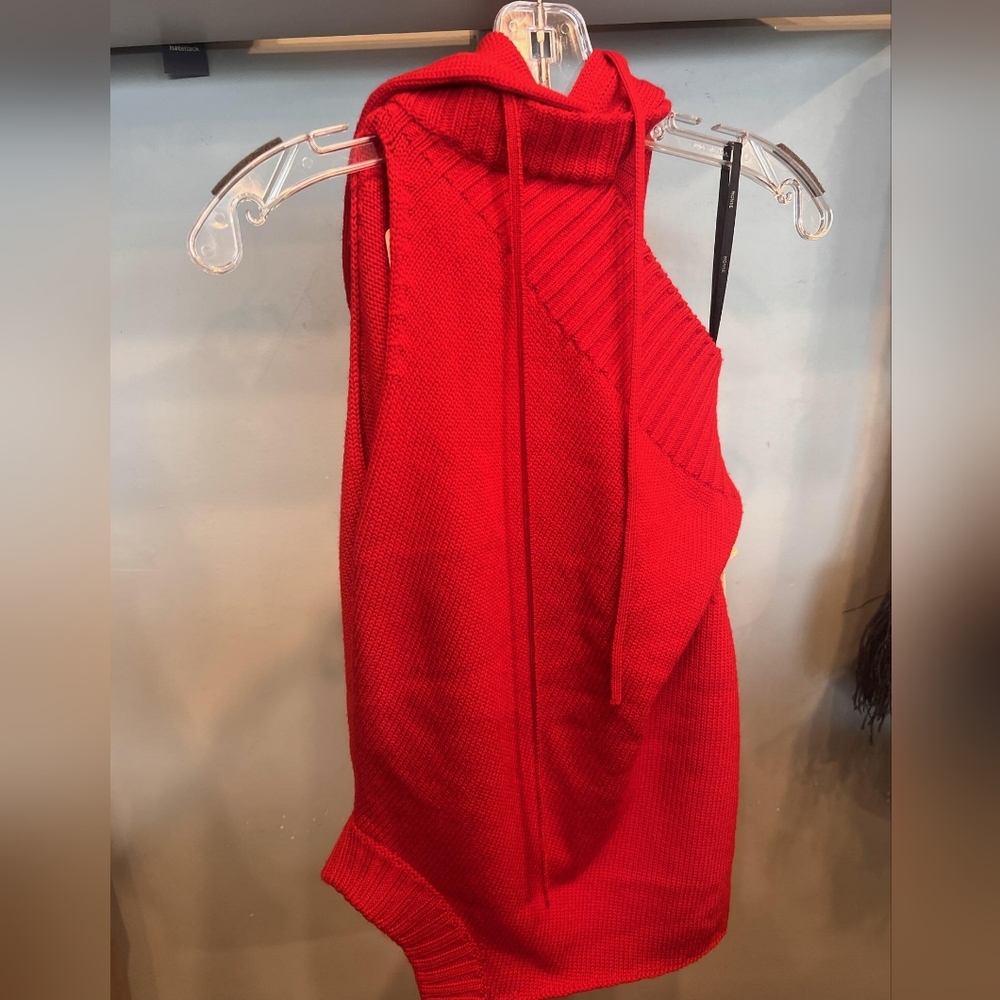 Monse red sweater with hood